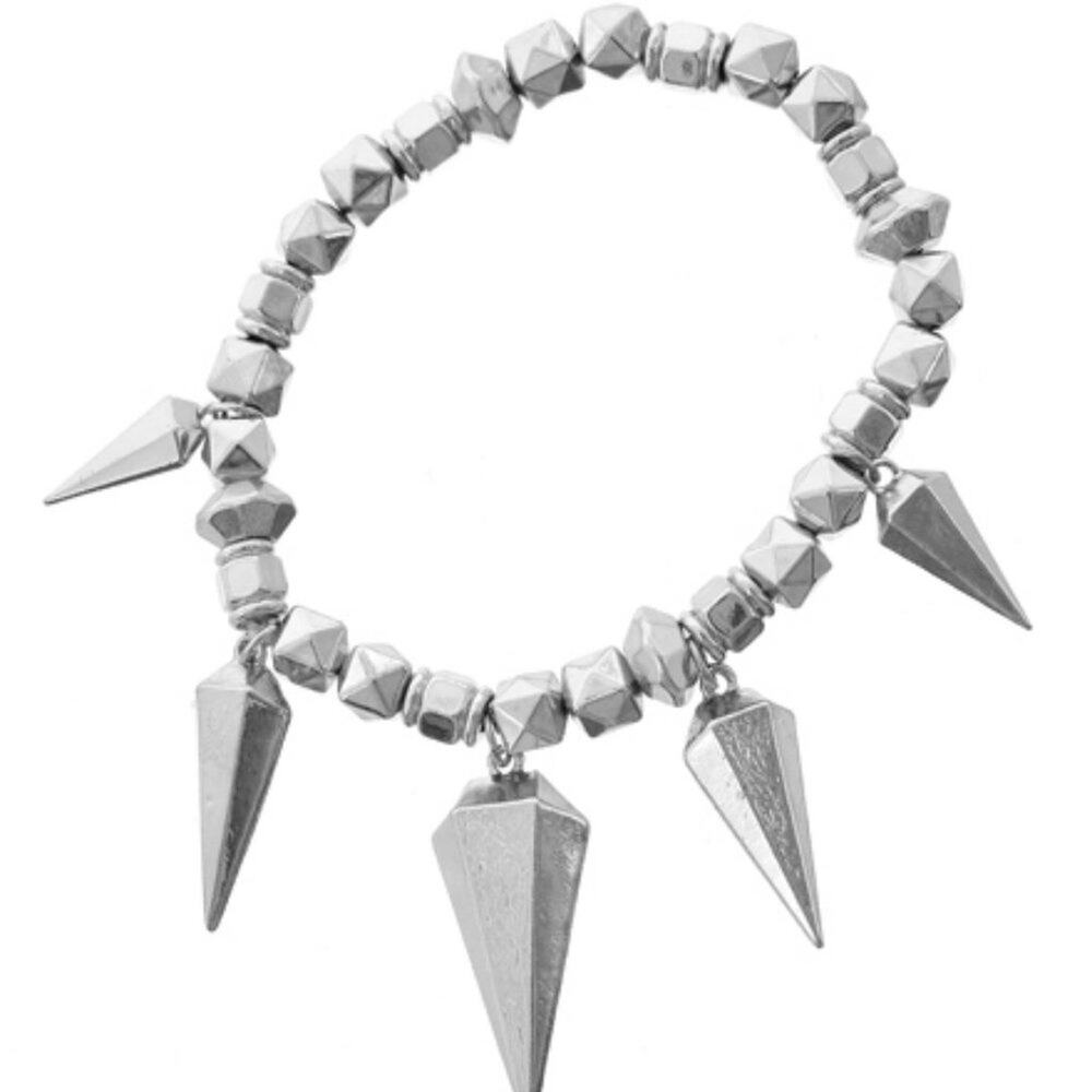 Silver Tone Stretch Charm Bracelet